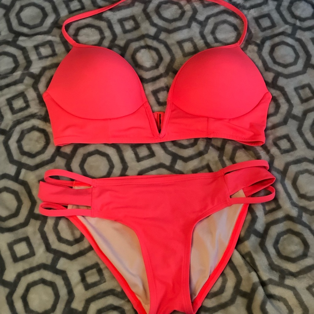 Victoria Secret PINK bikini , top size small and bottom small. Neon pink